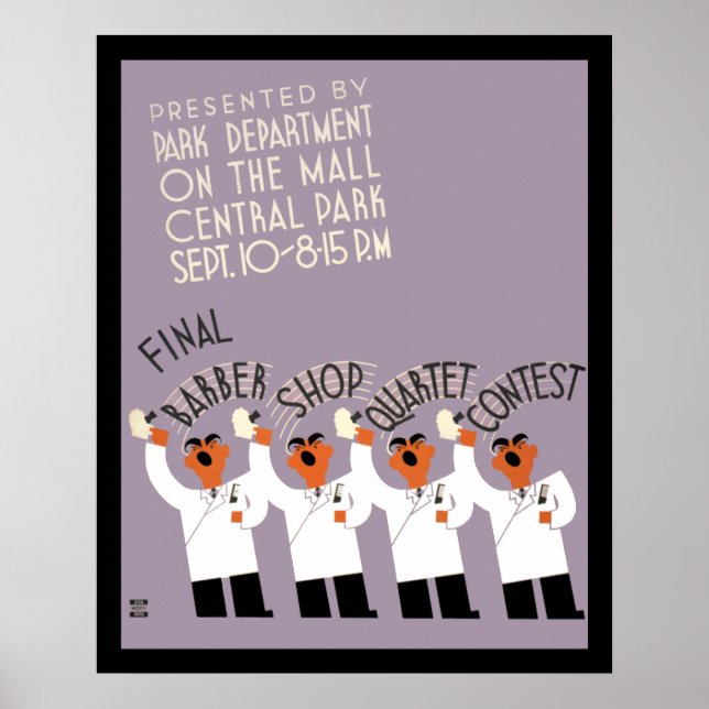Poster du Concours du Quatuor de Barber Shop (Devant)