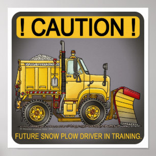 Poster du conducteur du camion-citerne à neige pou