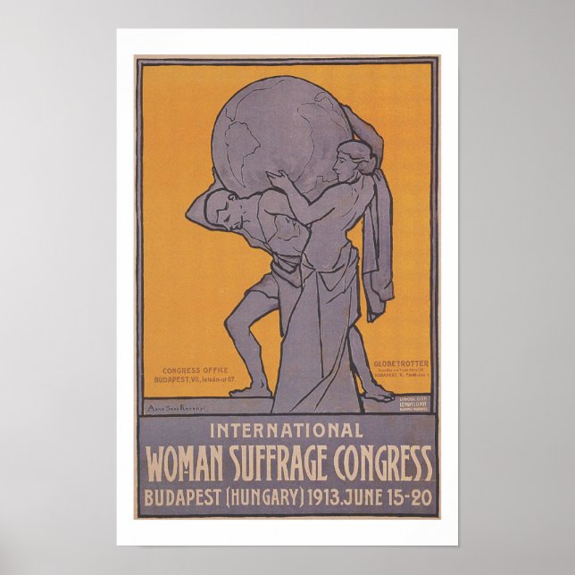 Poster du Congrès International des Femmes Suffrag (Devant)