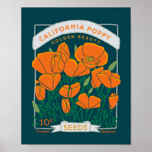 Poster du coquelicot de Californie (arrière - plan