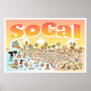 Poster du coucher de soleil SoCal 24X16