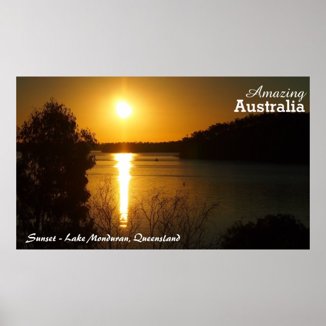 Poster du coucher de soleil sur le lac Monduran (Devant)