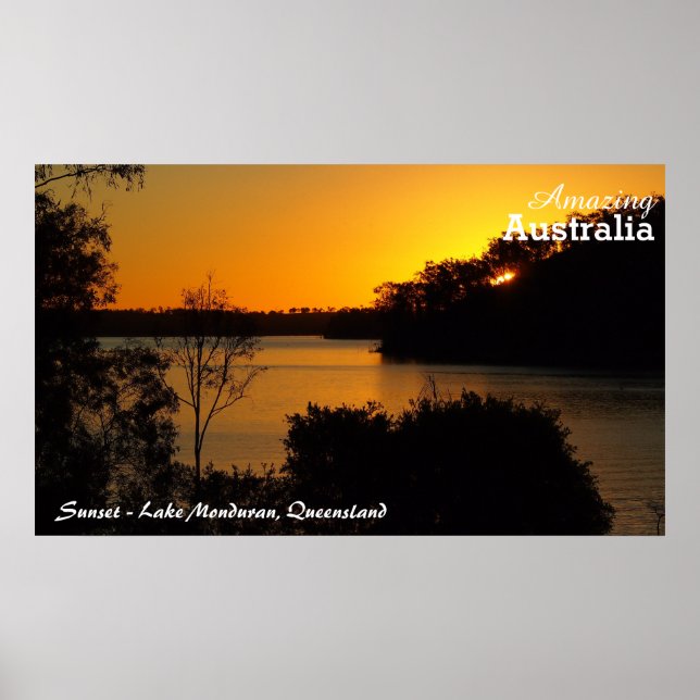 Poster du coucher de soleil sur le lac Monduran (Devant)