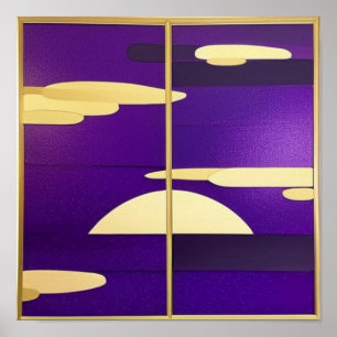 Poster du coucher du soleil dans le violet