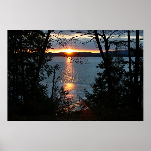 Poster du coucher du soleil sur Forest Lake (Devant)