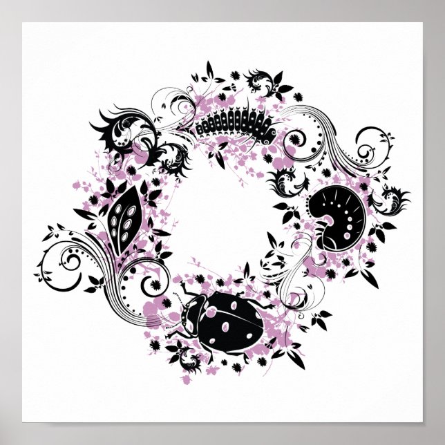 Poster du cycle de vie de Ladybug - violet (Devant)