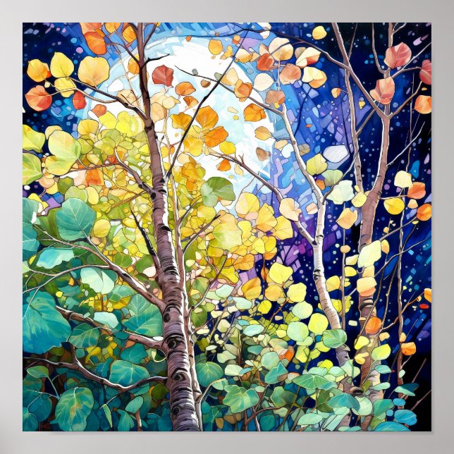 Poster du décor de la forêt de nuit (Devant)