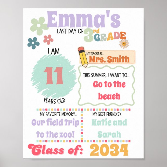 Poster du dernier jour de l'école (Devant)
