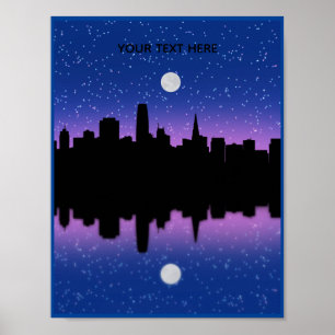 Poster du dessin de San Francisco Skyline #1