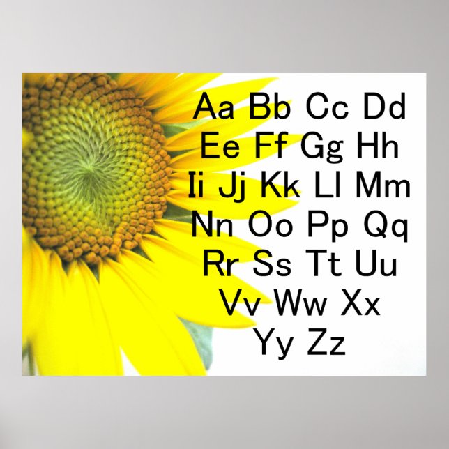 Poster du diagramme alphabétique du tournesol (Devant)