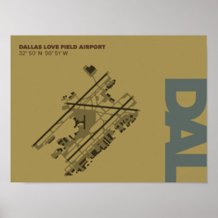 Poster du diagramme de l'aéroport de Dallas Love F