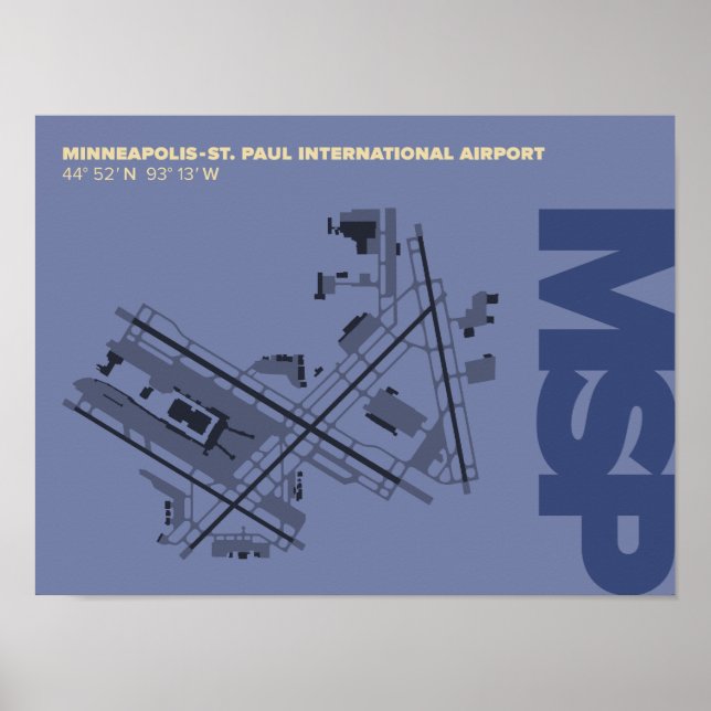 Poster du diagramme de l'aéroport Minneapolis-Sain (Devant)