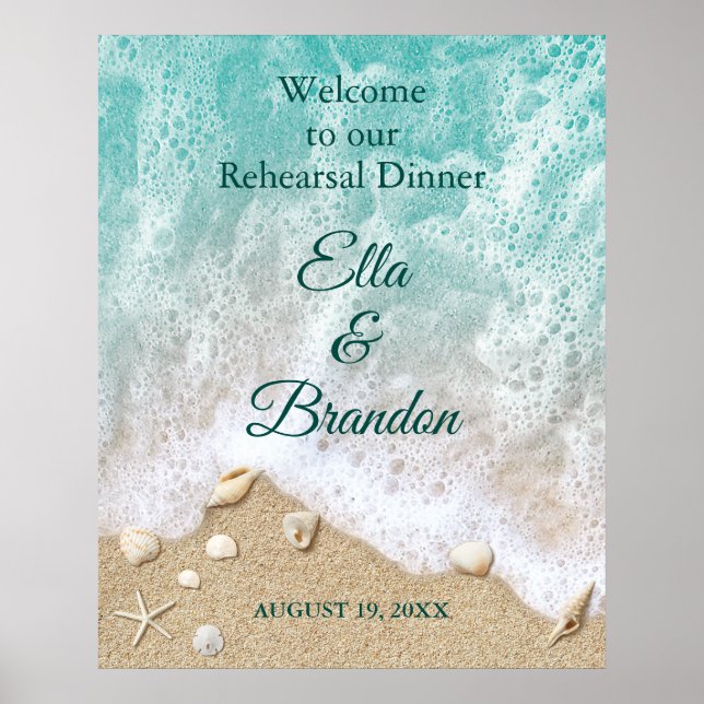 Poster du dîner de répétition des vagues de plage (Devant)