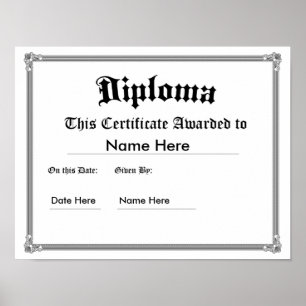 Poster du diplôme imprimé sur mesure