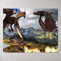 Poster du dragon rouge de wyvern