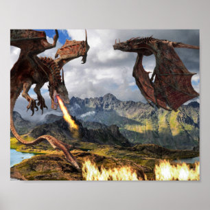 Poster du dragon rouge de wyvern