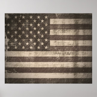 Poster du drapeau américain vintage
