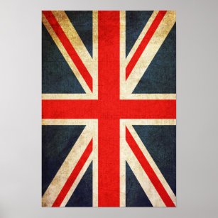 Poster du drapeau britannique Union Jack vintage