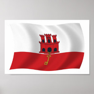 Poster du drapeau de Gibraltar
