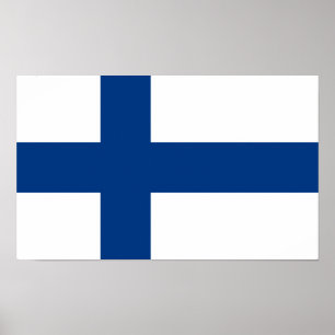 Poster du drapeau de la Finlande
