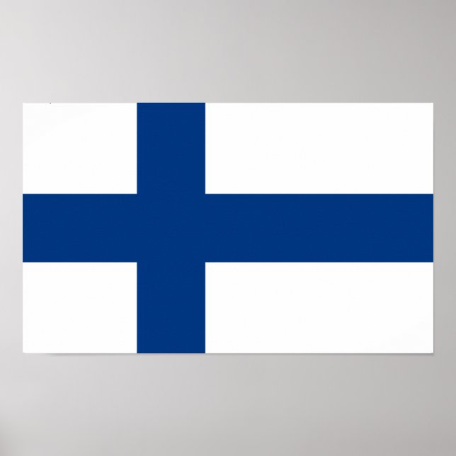 Poster du drapeau de la Finlande (Devant)