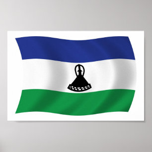 Poster du drapeau du Lesotho