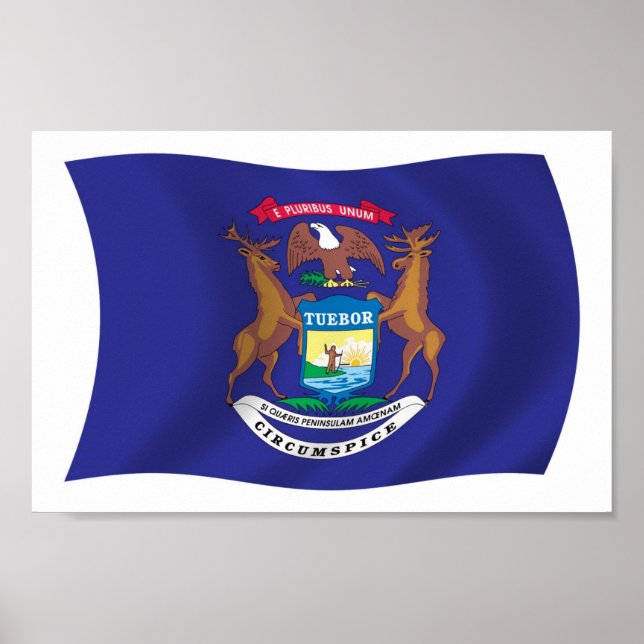 Poster du drapeau du Michigan (Devant)