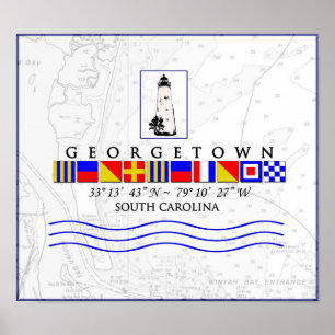 Poster du drapeau du signal maritime de Georgetown