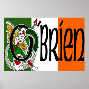 Poster du drapeau irlandais O'Brien Dragon