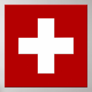 Poster du drapeau suisse en 3D