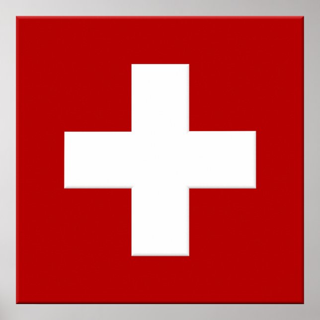Poster du drapeau suisse en 3D (Devant)