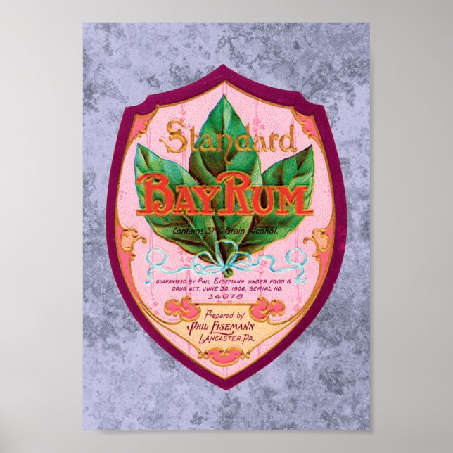 Poster du Étiquette de rhum vintage Bay (Devant)