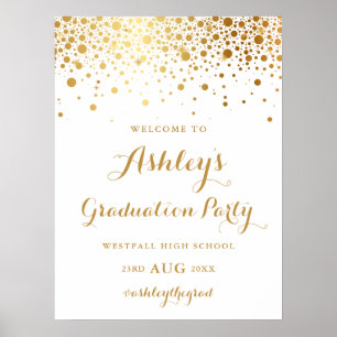 Poster du Faux Gold Foil Confetti Graduation Party
