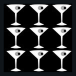 Poster du film Noir Un autre Martini<br><div class="desc">Ce film Noir Another Martini Poster présente un arrière - plan noir et l'image carrelée d'une silhouette blanche d'un verre à martini. A l'intérieur de chaque verre se trouve une olive grise avec un pimento noir. C'est une affiche amusante et sophistiquée pour tous ceux qui souhaitent être un personnage dans...</div>