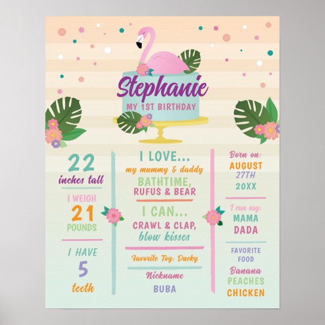 Poster du Flamant rose Milestone Boys 1st Cake Tro (Devant)