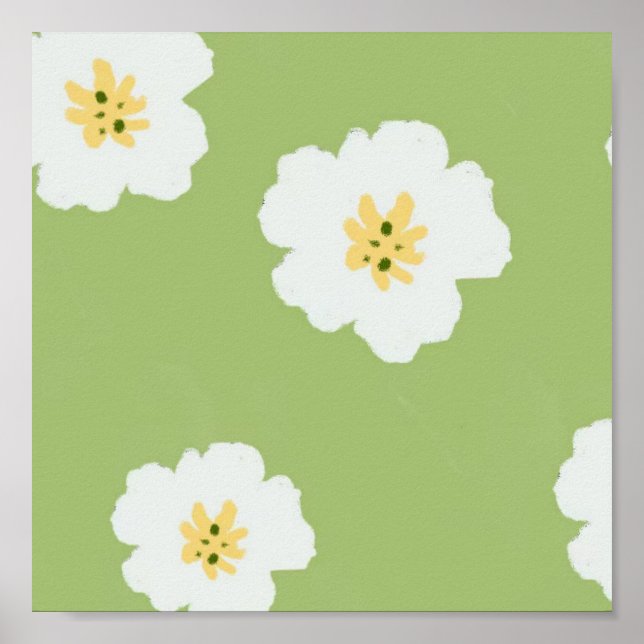 Poster du Fleur sauvage botanique Green Retro (Devant)