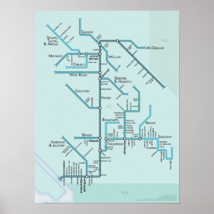 Poster du fleuve Fraser 15 x 20