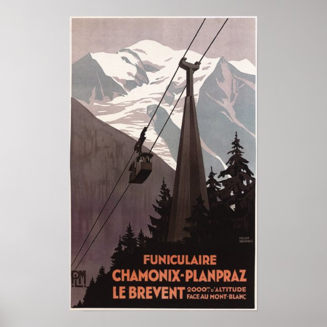Poster du funiculaire Le Brevent (Devant)
