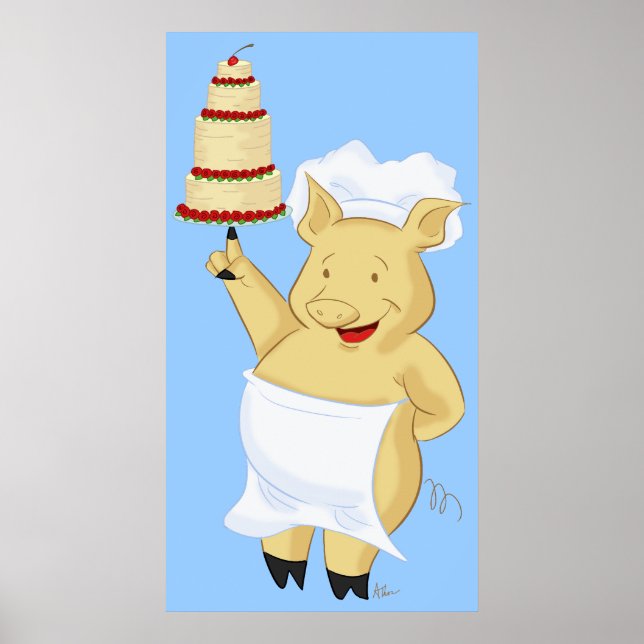 Poster du gâteau de porc avec support (Devant)