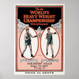 Poster du Gene vintage Tunney vs Jack Dempsey