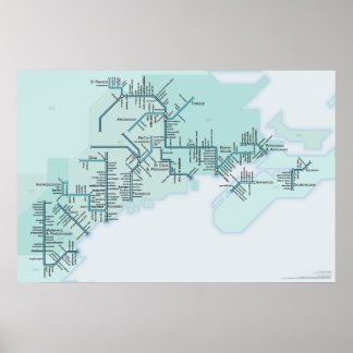 Poster du golfe du Maine 20 x 30