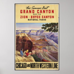 Poster du Grand Canyon Vintage voyage et imprimés