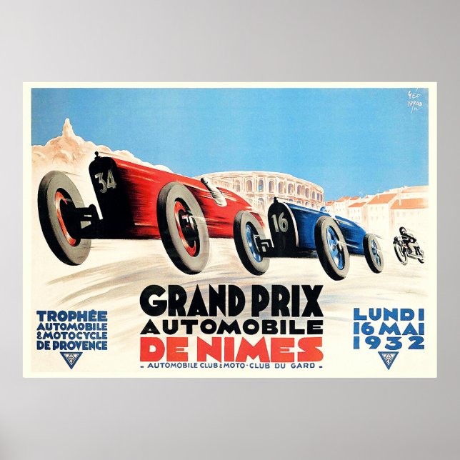 Poster du Grand Prix de France de course 1932 (Devant)