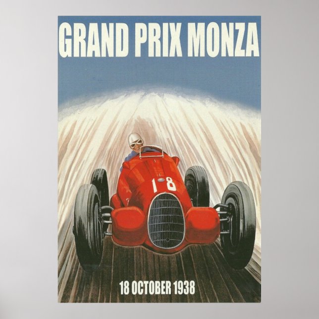 Poster du Grand Prix Monza Italie 1938 (Devant)