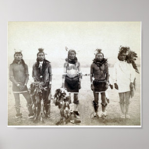 Poster du groupe de guerriers amérindiens vintages