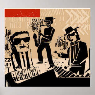 Poster du groupe de jazz vintage : Design Cool