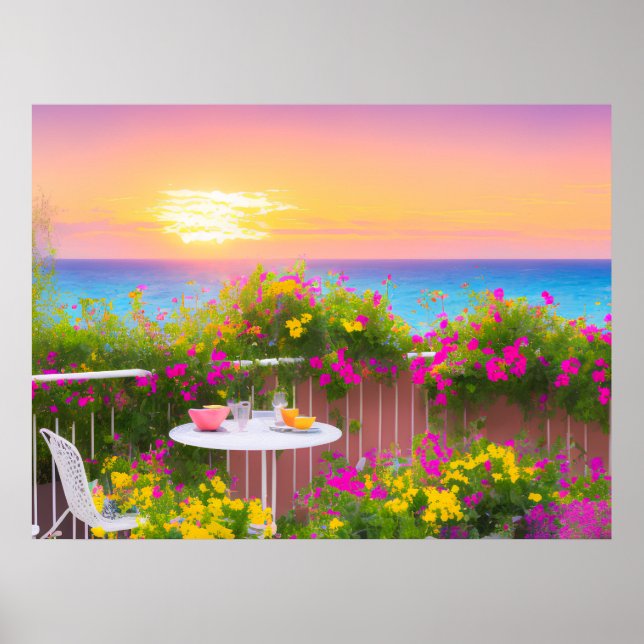 Poster du Jardin du Patio du bord de mer italien (Devant)