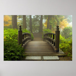 Poster du Jardin Japonais sur le pont en bois