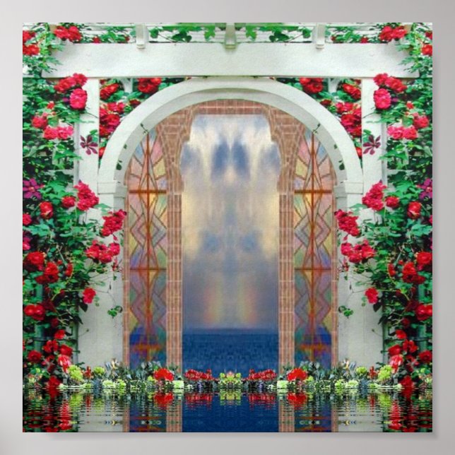 Poster du jardin Rose enchanté (Devant)