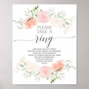 Poster du jeu d'anneau Pastel Blush Fête des marié